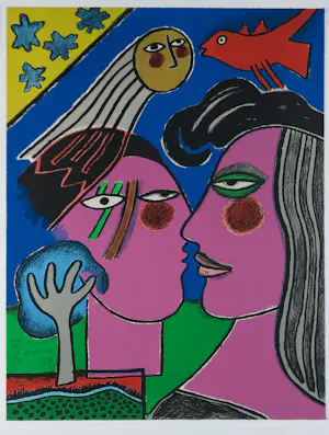 Corneille - Litho, Sous Le Ciel Étoilé - Ingelijst kopen? Bied vanaf 300!