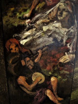 Niet of onleesbaar gesigneerd - Indrukwekkend groot impressionistisch Olieverf op metaal "Midzomernachtsdroom" kopen? Bied vanaf 10!