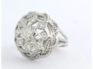 18k witgouden ring bezet met briljant geslepen diamant tot. 0,20ct kopen? Bied vanaf 830!
