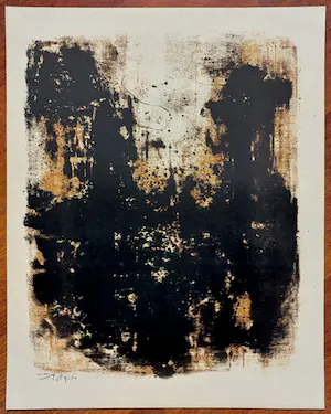 Wim Motz - Abstracte compositie, monotype kopen? Bied vanaf 35!