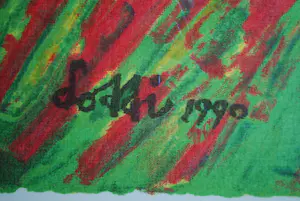 Lotti van der Gaag - Zeefdruk op katoenzijde + Litho Jef Diederen + 6x Lotti/Cobra-boeken kopen? Bied vanaf 75!