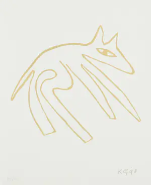 Klaas Gubbels - Uitgave met vier handgesigneerde linosneden, Schuldige Hond kopen? Bied vanaf 500!