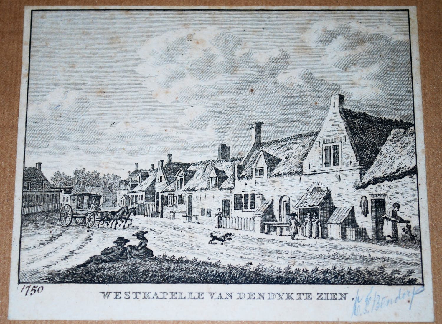 Carel Frederik Bendorp (I) - Westkapelle, Zeeland - gravure 1792 - uniek handgesigneerd - verkocht voor € 50!