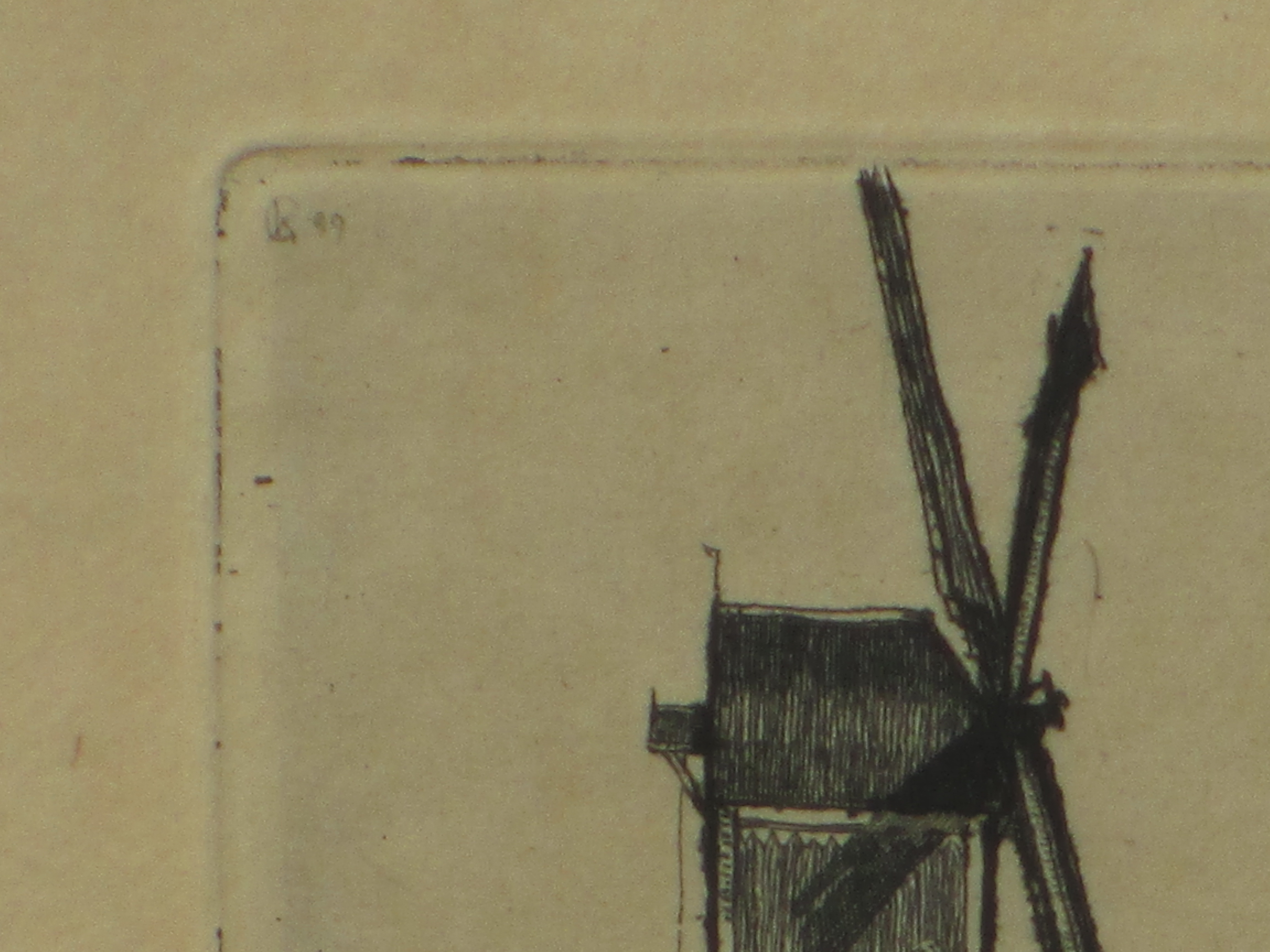 Johannes Graadt van Roggen - Gezicht op Grave met molen - Ets kopen? Bied vanaf 80!