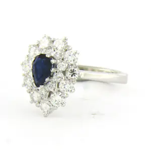 18k wit gouden ring met saffier en briljant geslepen diamant tot. 0.90ct kopen? Bied vanaf 810!