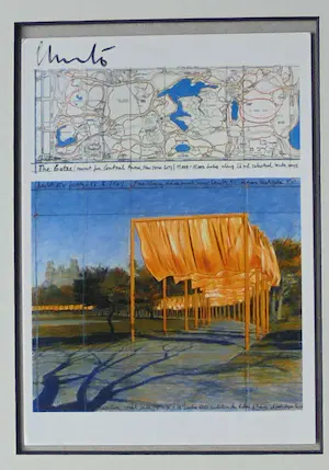 Christo - Project " The Gates NYC " - 2005 - handgesigneerd in pptouts - ready to frame kopen? Bied vanaf 99!