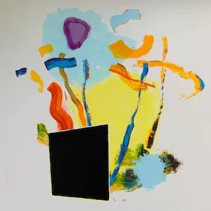 Bert van Gulik - Compositie met zwart vlak kopen? Bied vanaf 24!