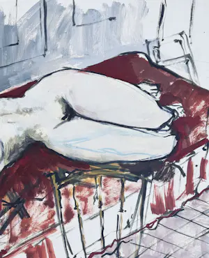 Jean-Marie Planque - Eine wunderschöne und große Aktstudie im Atelier kopen? Bied vanaf 70!