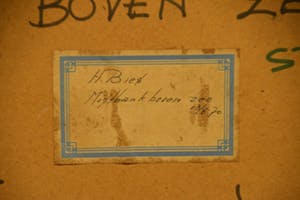 Henk Bies - Mistbank boven zee, 1971 - Acrylverf op papier - BKR Helmond kopen? Bied vanaf 20!