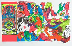 Jacqueline de Jong - Zeefdruk, Pinball Wizards II verkocht voor € 35!