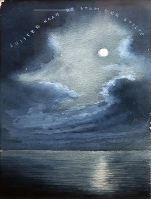 Niet of onleesbaar gesigneerd - Luister naar de stem der stilte - aquarel kopen? Bied vanaf 1!