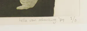 Hella van Ockenburg - Ets, Vrouw met bellenblaas kopen? Bied vanaf 1!