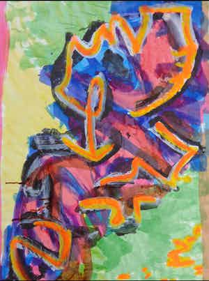 Ernst Vijlbrief - ABSTRACTIE / ORIGINEEL WERK / 99x64cm / SIG / 1994 verkocht voor € 90!