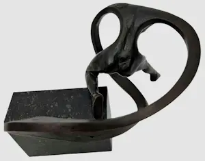 Frans van Straaten - Bronzen sculptuur: naakte dame op marmeren voet kopen? Bied vanaf 450!