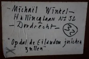 Michael Winkel - Acryl op board - Opdat de eilanden juichen zullen - 1984 (groot!) kopen? Bied vanaf 175!