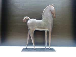 Brons (Onbekend) - Gestileerd paardje in brons verkocht voor € 75!