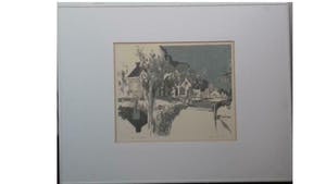 Leo Poelmeijer - Litho. "Dorpstraat te Westzaan/Assendelft. kopen? Bied vanaf 25!