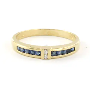 Acheter14k geelgouden ring met saffier en diamant - rm 17.75? Enchérissez de 135!