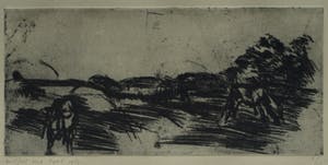 Wilfred Voet - Ets , “2 Koeien in de polder” – gesigneerd –1963 – nr 3 van 12 kopen? Bied vanaf 25!