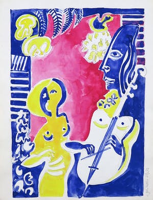 Joe Wols - Lot van drie aquarellen, Figuren kopen? Bied vanaf 1!