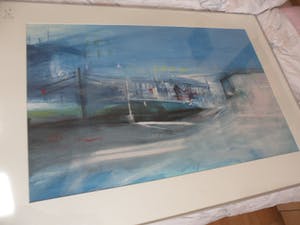 Bert Bruijn - Prachtig werk van Bert Bruijn: Gouache (groot), gesigneerd '1986'. Ingelijst. kopen? Bied vanaf 40!