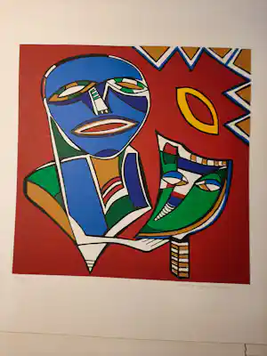 Maartje Wijngaarden - Originele zeefdruk op papier - Oplage 50 ex Titel: Afrika II kaufen? Bieten Sie von 35!