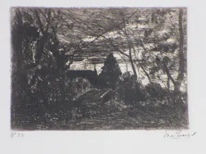 AcheterWillem de Zwart - Landschap met boerenwoning - Ets? Enchérissez de 50!