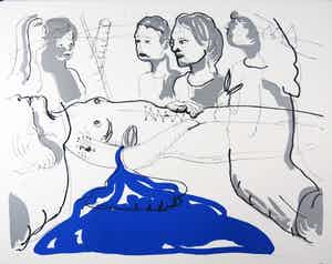 Rinke Nijburg - Kleurenzeefdruk DE ONTMOETING Handgesigneerd. verkocht voor € 45!