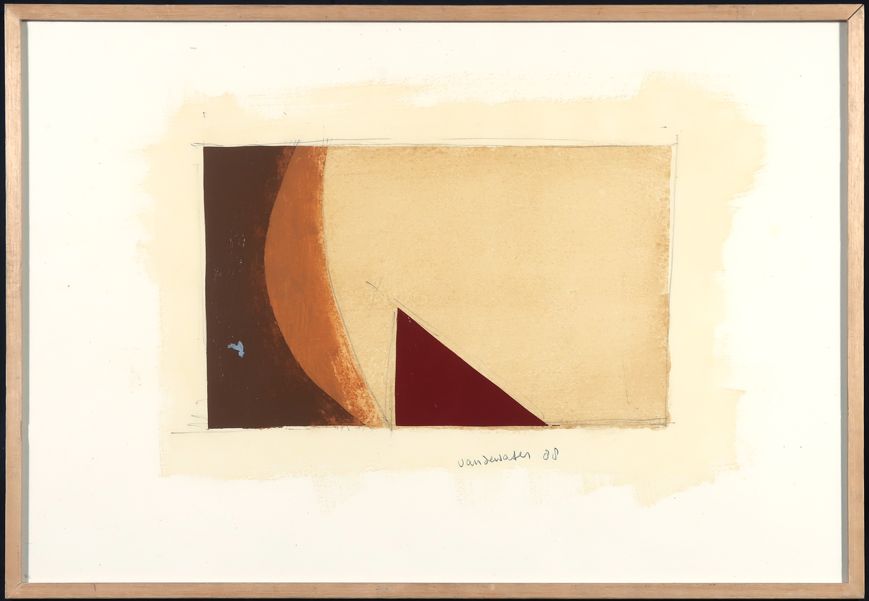 Koos van de Water - Gemengde techniek, Abstracte compositie - Ingelijst verkocht voor € 50!