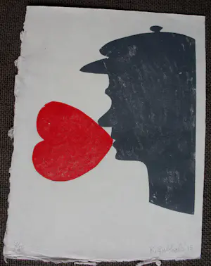 Klaas Gubbels - Houtdruk: Hartenman - 2015 kopen? Bied vanaf 429!