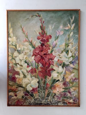 Ben Moonen - Stilleven met Bloemen - Olieverf op doek, Ingelijst kopen? Bied vanaf 115!