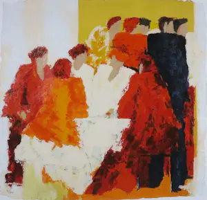 Wil Willemsen - Zeefdruk, Enjoying - Ingelijst (Groot) kopen? Bied vanaf 70!