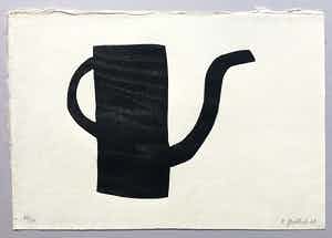 Klaas Gubbels - houtdruk 'Zwarte kan ’ - 2006 - oplage 30 verkocht voor € 375!