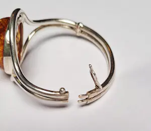 Ambachtelijke prachtige gold amber sterling zilveren armband kopen? Bied vanaf 125!