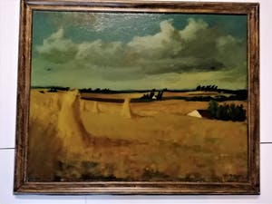 Dick Braam - GROOT WERK!! Korenschoven in landschap kopen? Bied vanaf 1!