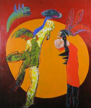 Franscz Witte - Acryl op doek, Z.T. Fantasiefiguren kopen? Bied vanaf 80!