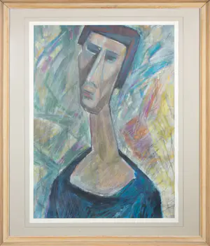 Janus Nuiten - Pastel en olieverf op papier, Zonder titel - Ingelijst kaufen? Bieten Sie von 80!