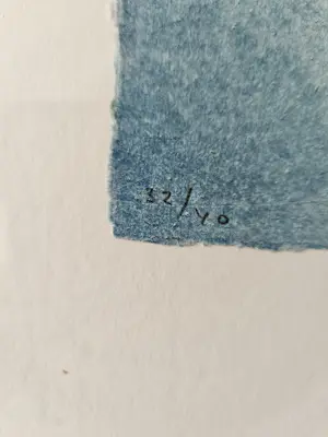 Jan Montyn - blauw met rood abstract (1) 32/40 kopen? Bied vanaf 100!