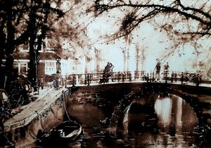 Elena Polyakova - Amsterdam in sepia kleur kopen? Bied vanaf 35!