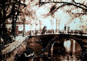 Elena Polyakova - Amsterdam in sepia kleur verkocht voor € 35!