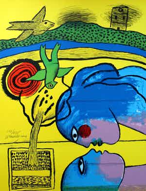 Corneille - zeefdruk: Dialogue Amoureux - 2001 verkocht voor € 275!