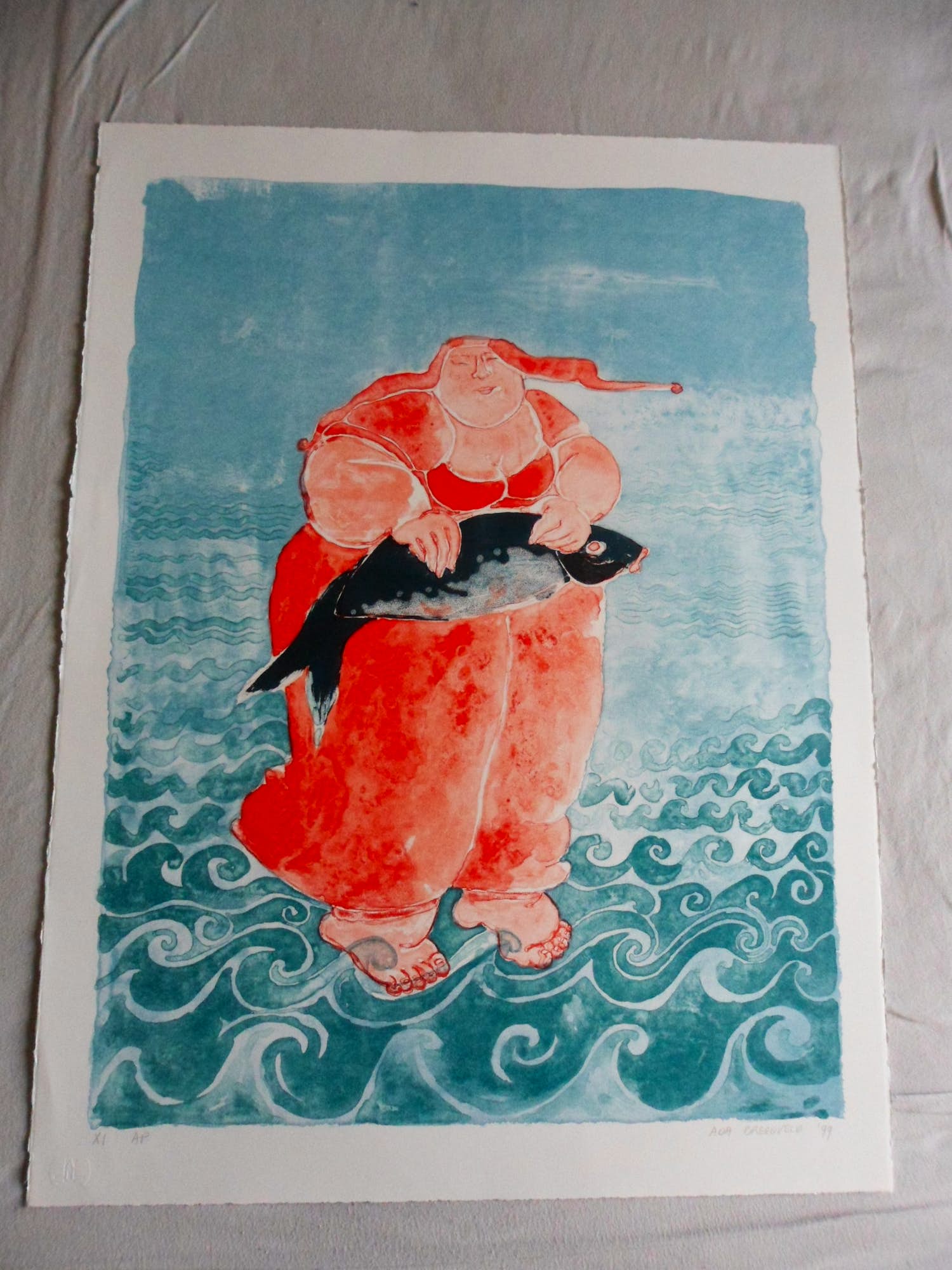 Ada Breedveld - Litho, Titel, Sea Woman verkocht voor € 50!