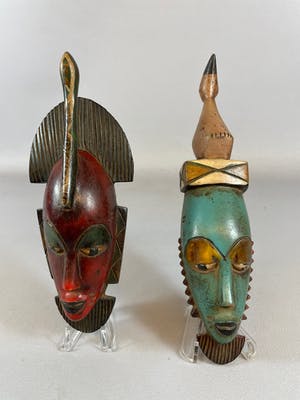 Guro - 2 African Guro passport masks - Congo. kopen? Bied vanaf 15!