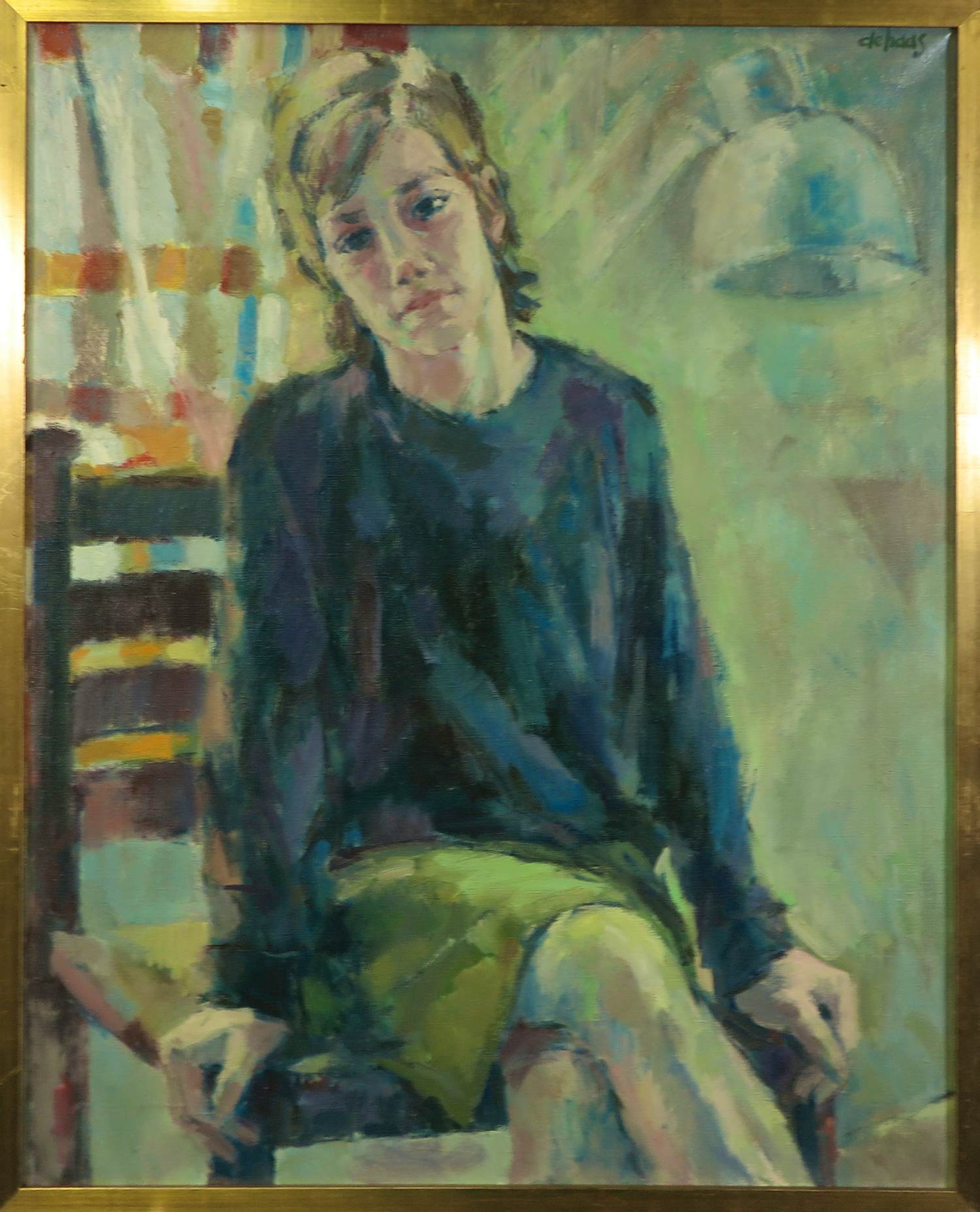 Toon de Haas - Olieverf op doek, Christa - Ingelijst verkocht voor € 200!
