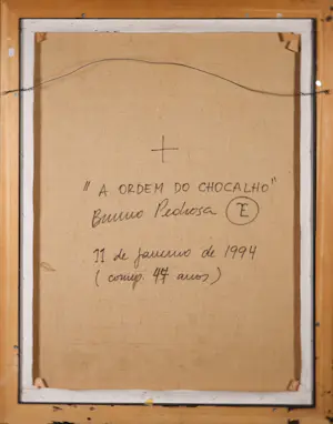 Bruno Pedrosa - Acryl op doek, A ordem do chocalho- Ingelijst kopen? Bied vanaf 250!