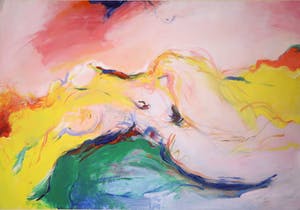 Franscz Witte - Acryl op papier, Liggend naakt (Groot) kopen? Bied vanaf 80!