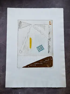 Hannes Postma - Handgekleurde reliëf Ets - zeer kleine oplage (1/6) "a way to outwit ..." kopen? Bied vanaf 37!