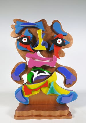 Roja Ting - Tweezijdig beschilderd houten sculptuur kopen? Bied vanaf 350!