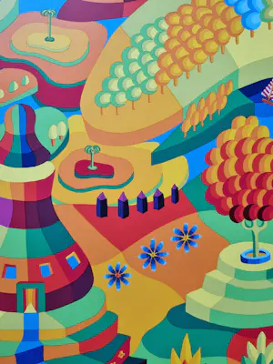 Louis Gans - Fantasielandschap kopen? Bied vanaf 75!