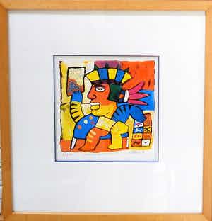 Clemens Briels - Zeefdruk, mooi gelijst verkocht voor € 89!